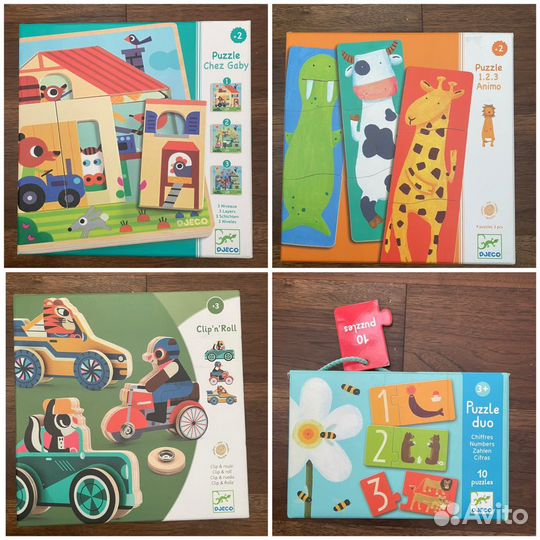 Деревянные пазлы Janod, Djeco, Melissa and Doug