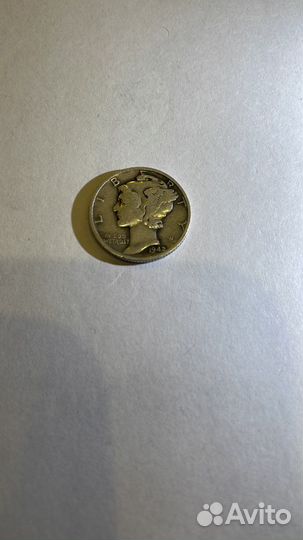 Монета 1 Дайм 1942 Либерти