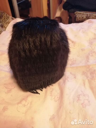 Шапка норковая вязаная