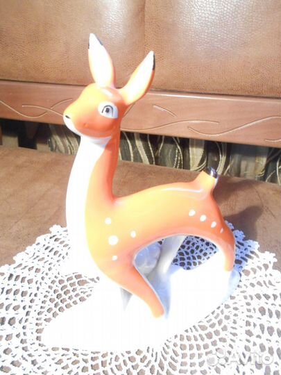 Винтажная статуэтка Олень олененок фарфор гфз