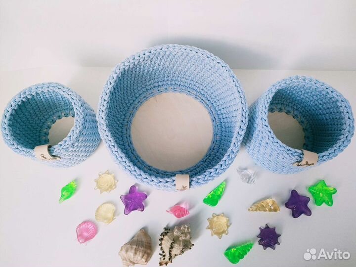 Вязаные корзинки