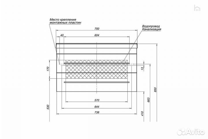 Тумба под раковину для ванной 75 Верона