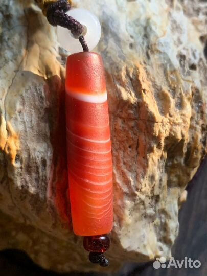 Бусина Дзи полосатая Комфортная жизнь