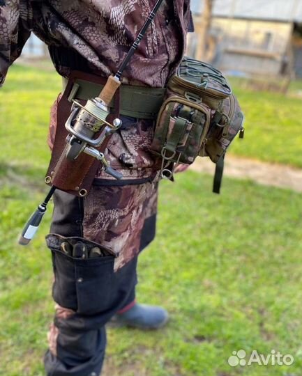 Держатель для спиннинга из натуральной кожи