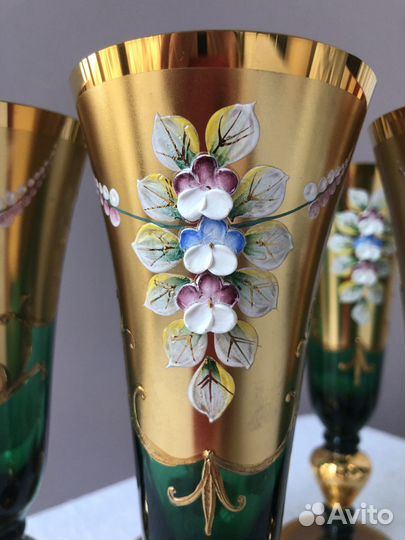 Фужеры бокалы ваза богемия