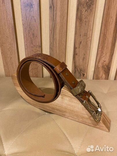 Мужской кожаный ремень ручной работы