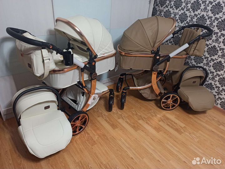 Коляска 3в1 luxmom 608 экокожа