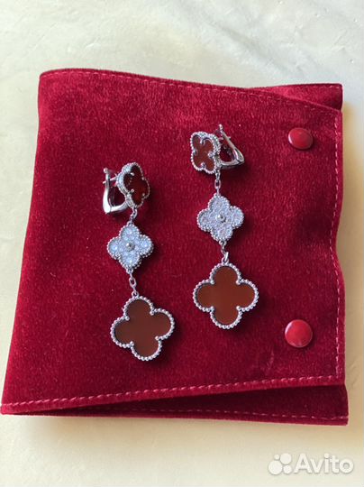 Серьги van cleef серебро