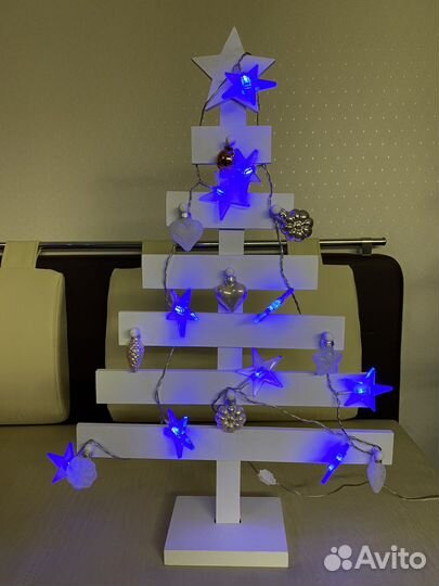 Елка новогодняя деревянная 63 см