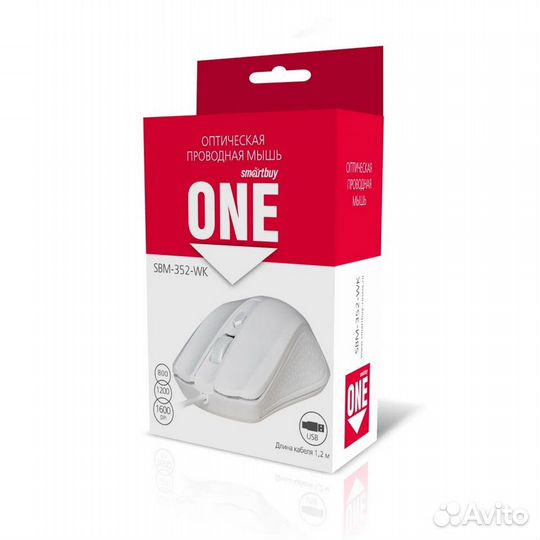 Мышь проводная Smartbuy ONE SBM-352-WK (белый)