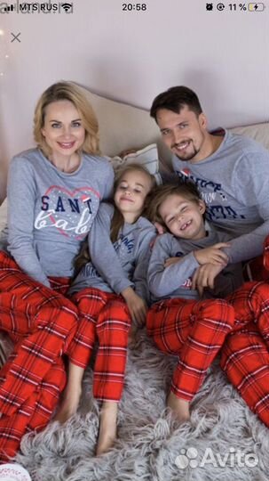 Пижамы family look для новогодней фотосессии