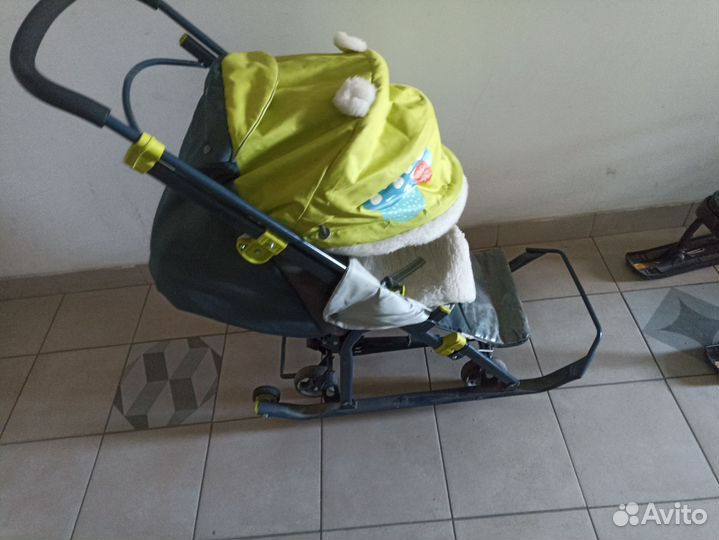 Детские санки коляска бу Ника