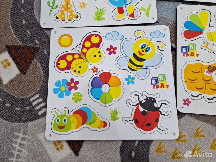 Деревянные пазлы вкладыши