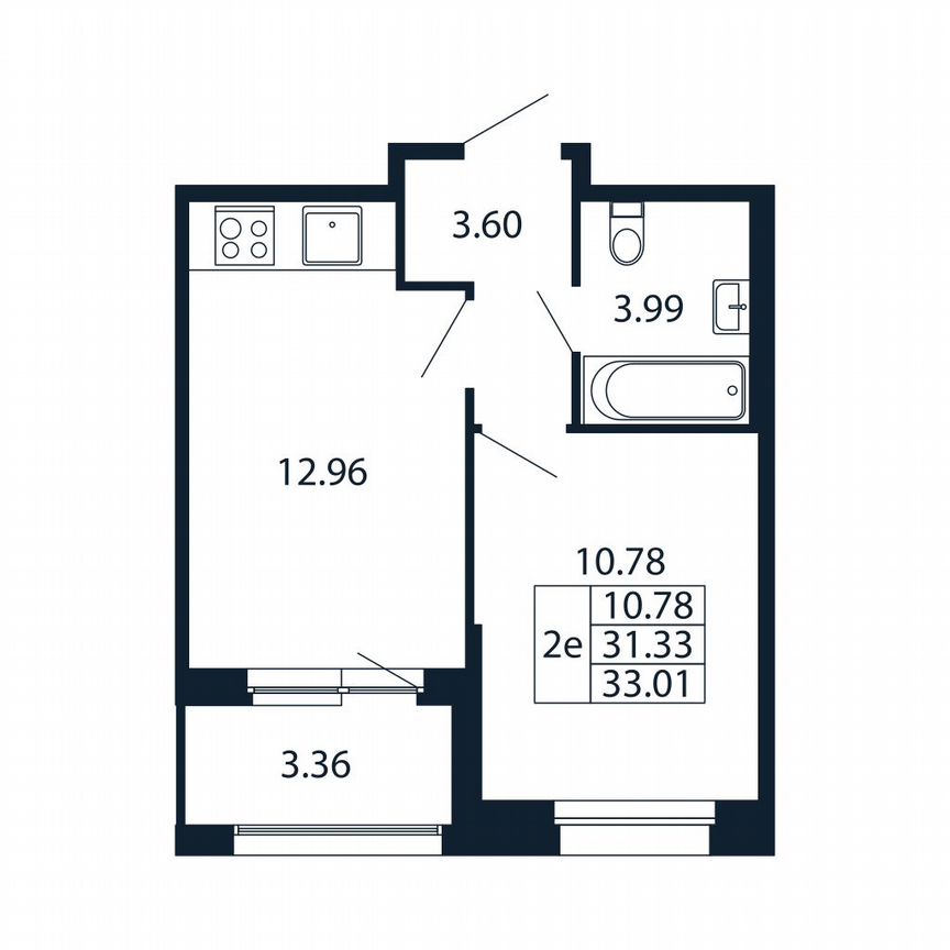 1-к. квартира, 33 м², 4/12 эт.