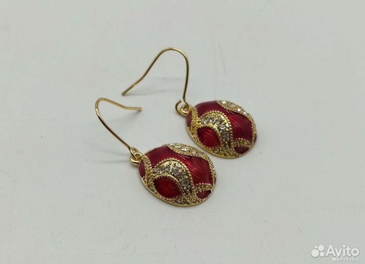 Серьги в стиле Фаберже (эмаль, Swarovski)