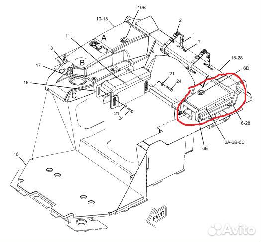 Консоль кабины левая CAT D5N / D6N 197-0824