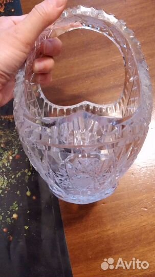 Хрустальная ваза корзина СССР