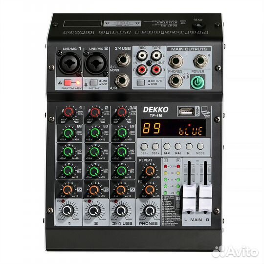 Микшерный пульт dekko TP-4M (4х канальный)