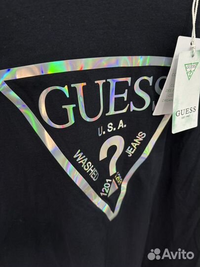 Мужская футболка Guess оригинал в синем цвете