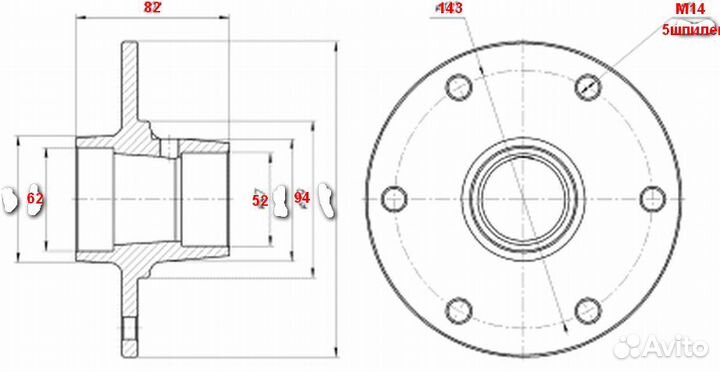 Ступица опорного колеса S10AR006