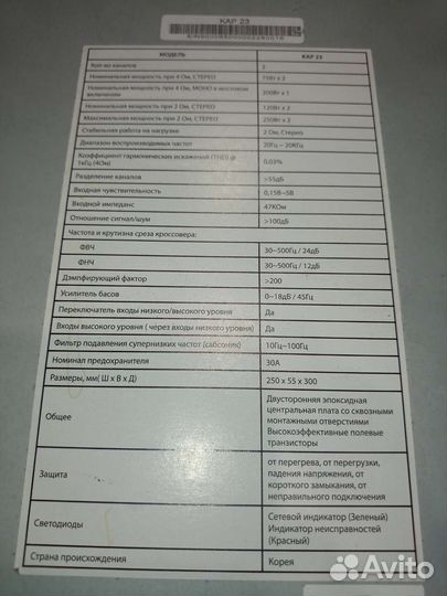 Усилитель kicx kap-23 2-х канальный