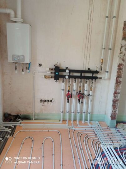 Монтаж системы отопления и водоснабжения