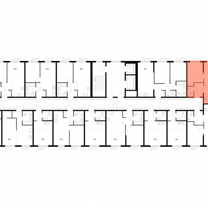 2-к. квартира, 56,3 м², 4/16 эт.