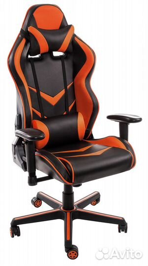 Компьютерное кресло Racer черное - оранжевое