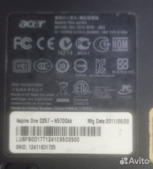 Нетбук acer D257