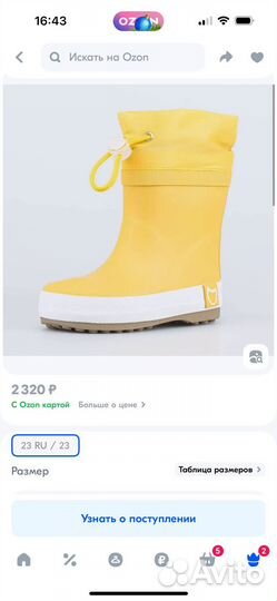 Резиновые сапоги детские