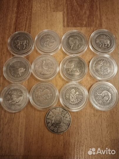 Монеты Китая, знаки зодиака,копии