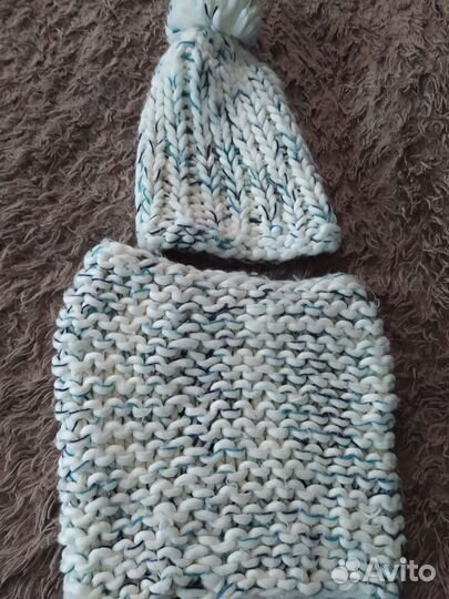 Комплект шапка и снуд женский