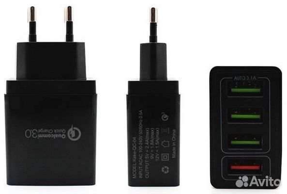 Сетевое зу xedain 3.0XD4USB 5V-12V 4xUSB