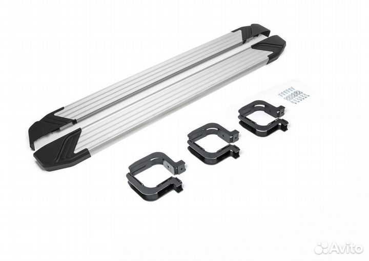 Пороги Подножки Mitsubishi L200 2006-15-19- Silver