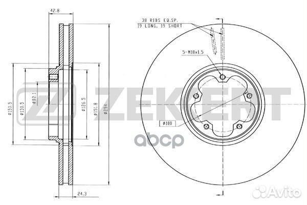 Диск торм. перед. Ford Transit VI 00- bs-5347 Z