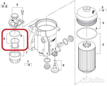 Фильтр топливный грубой очистки дв.MAN D0834/0836