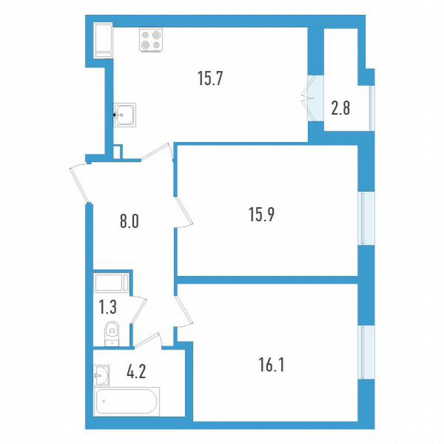 2-к. квартира, 62 м², 11/19 эт.