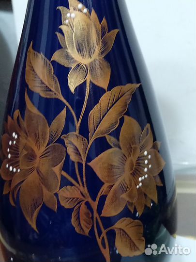 Вазы, кобальт, Германия, цветное стекло, Чехослова