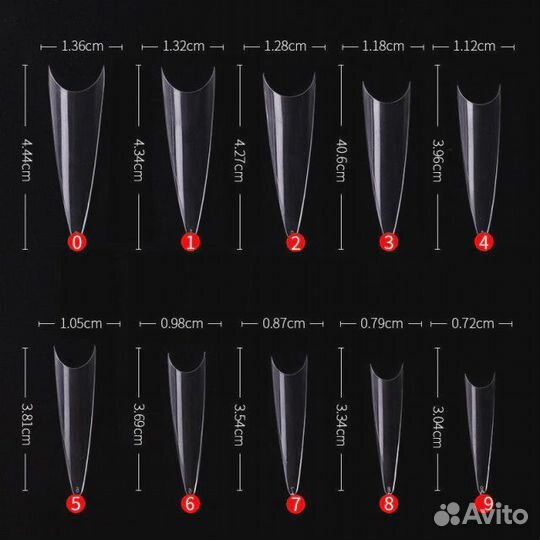 Типсы для наращивания ногтей разные, верхние формы