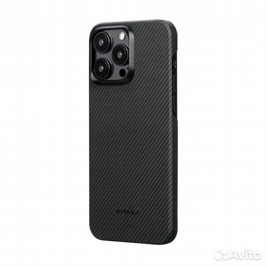 Pitaka MagEZ Case iPhone 15 Pro кевлар чёрно-серый