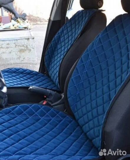 Накидки из велюра синие