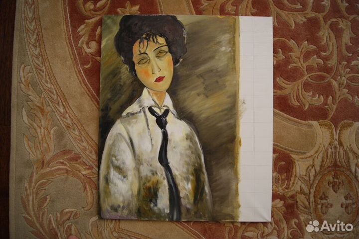 Картина Modigliani Mujer con corbata negra