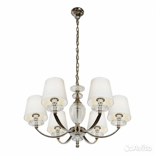 Люстра металл и текстиль в спальню классика