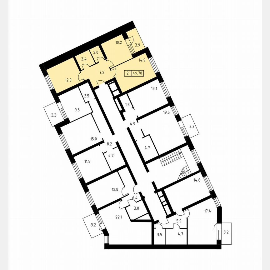 2-к. квартира, 49,7 м², 2/3 эт.