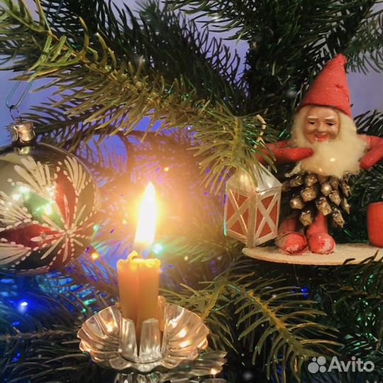 Гном шишка ГДР советские елочные игрушки