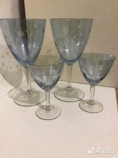 Фужеры и рюмки из голубого стекла, СССР