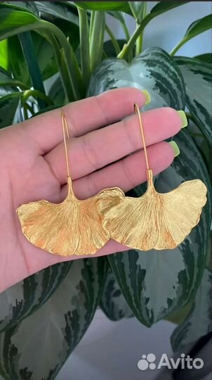 Серьги-листочки