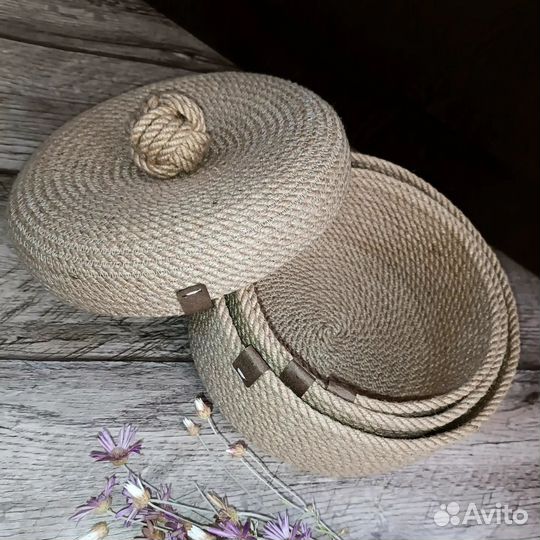 Корзинки для хранения из джута