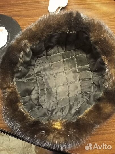 Норковая шапка мужская черная