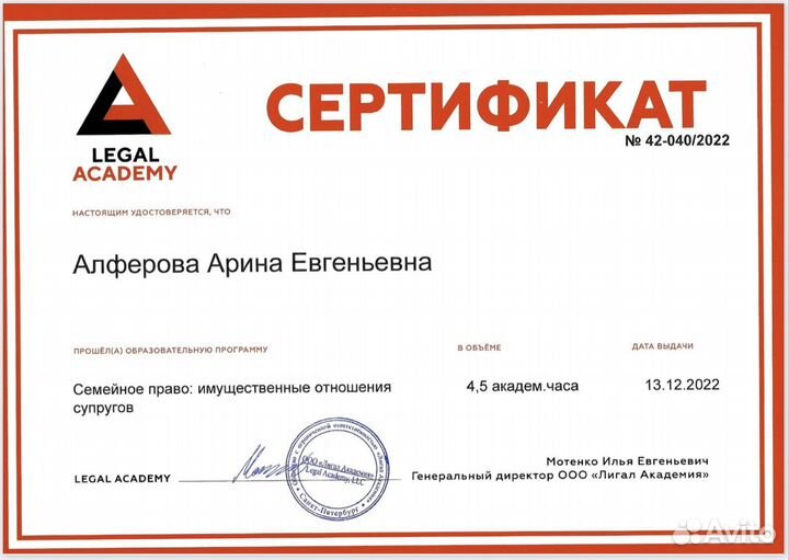 Юрист по семейным делам (развод, алименты, раздел)